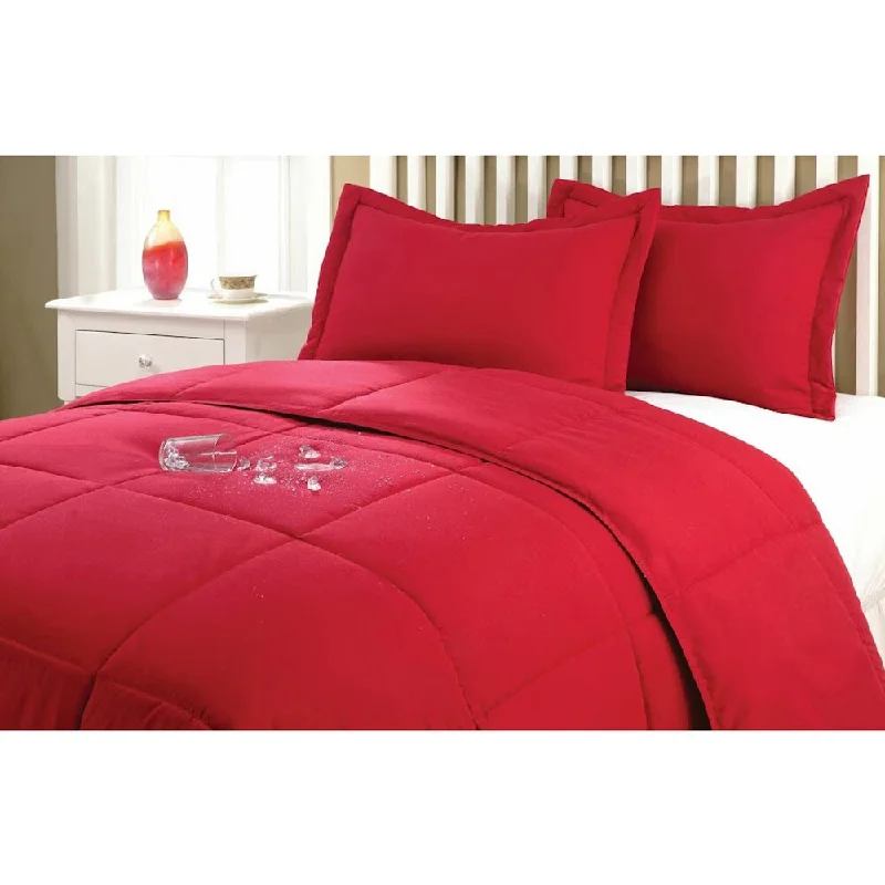 Queen - size comforters for standard queen - sized mattressesWater and Stain Resistant Down Alternative 3-piece Comforter Set