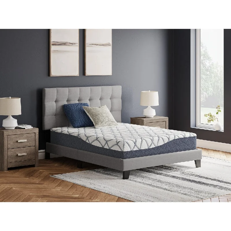 King - size mattresses for spacious master bedroomsSignature Design by Ashley 10 Inch Chime Elite 2.0 White/Blue Mattress